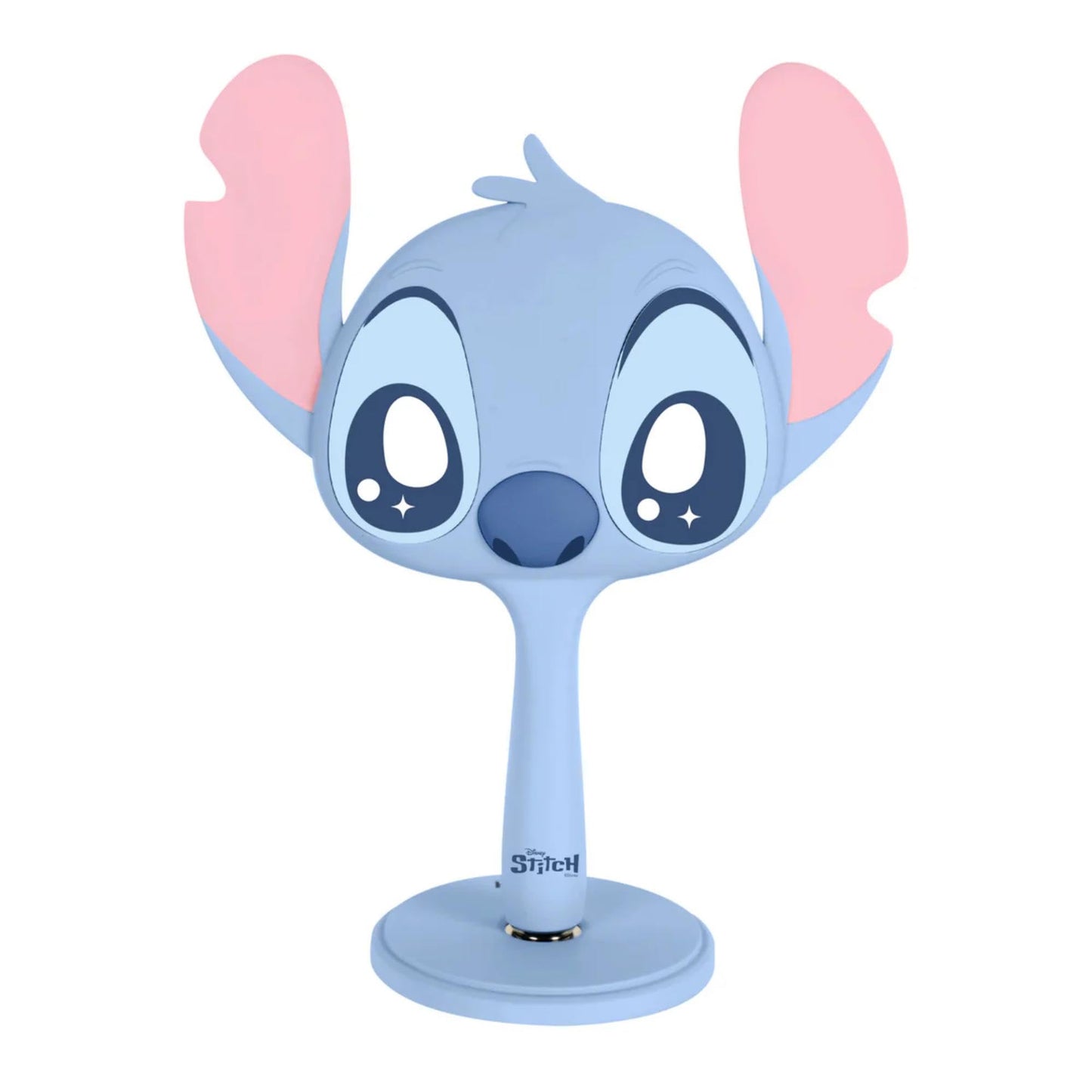 Impressions Vanity Stitch Ohana LED Handheld Makeup Mirror for Desk, Lighted Travel Makeup Mirror with Detachable Standing Base, Ultra Bright Adjustable Lighting, and Ohana Figural Shaped Design