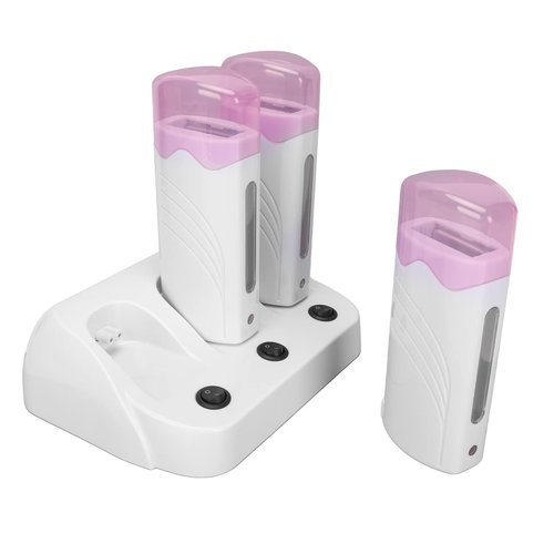 Yosoo 3PCS Epilator Machine Set Portable Electric Hair Removal Wax Epilator Machine Kit for Travel Waxing Kits Roll on Cartridge, Hair Removal for Women and Men Waxing
