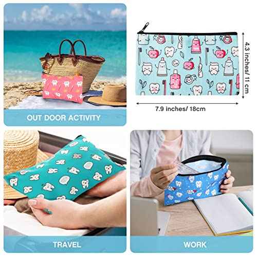 20 Pieces Dental Cosmetic Teeth Makeup Bags Nurse Gift Bag Dental Assistant Accessories Travel Cute Pouch Organizer for Dentist Women Nurses Day Graduation Birthday