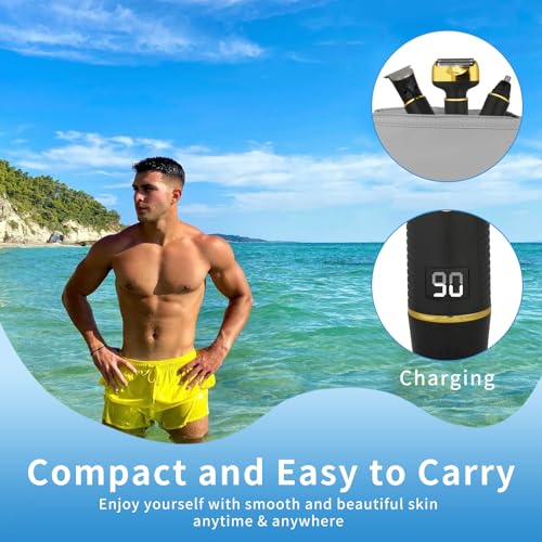Electric Razor for Men Women,3 in 1 Travel Cordless Rechargeable Painless Foil Shaver with Led Display,Waterproof Wet & Dry Body Razors for Face Nose Ear Hair (Black)