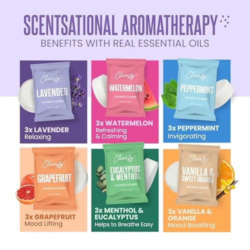 Cleverfy Shower Steamers Aromatherapy ? Stocking Stuffers for Teen Girls, Women and Wife ? Christmas Gifts for Teens and Women ? White Elephant Gifts for Adults ? 18 Tablets