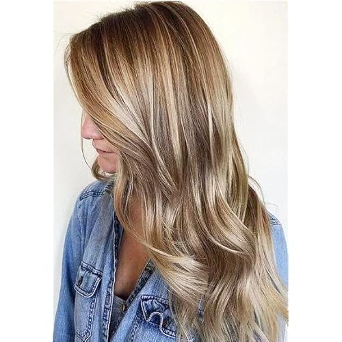 Tressmatch 16¡±-18" Remy Human Hair Clip in Extensions Brown/blonde Highlights (Color #6/613) Thick to Ends 9 Pieces Full Head [Set Weight:4.3oz/1