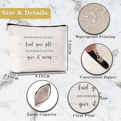 GREOXG Inspirational Quotes Makeup Bag, Small Travel Cosmetic Bag with Zipper, Cute Makeup Pouch Gift Ideas for Women Teen Girls Friends Mom Sisters Teacher Birthday Christmas Wedding Graduation-E43