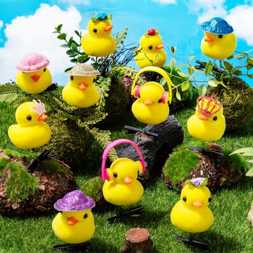 12 Pcs Sprouts Rave, Yellow Duck Hair Clips for Women, Cute Hairpin Festival Rave Accessories for School Home Party Props