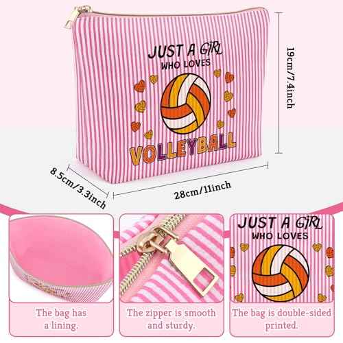 Volleyball Gifts for Women Makeup Bag Volleyball Lover gift for Players Teams Christmas Birthday Gift for Best Friend Bestie Sport Lover Cosmetic Bag Graduation Gift for Daughter Zipper Travel Pouch
