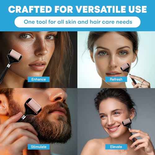 Ultra-Wide Derma Roller for Face - At-Home Microneedling Kit, 0.25 mm Microneedle Roller for Skin Care, Derma Roller for Scalp Hair and Beard, Superior to a Microneedling Pen/Derma Pen