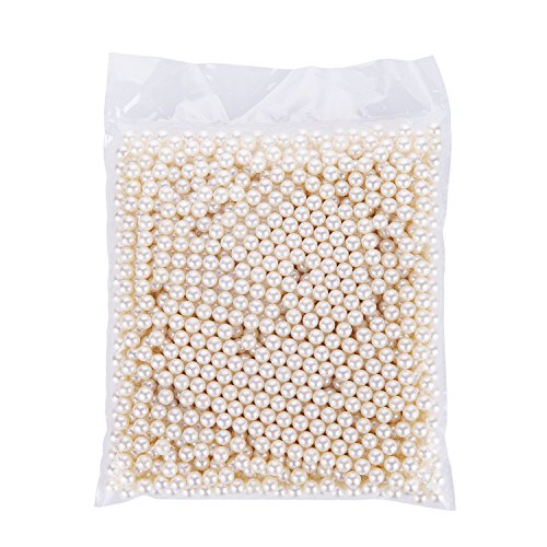 Makeup Beads for Brushes, Art Faux Pearls, HBlife 1100-Piece Round Pearl Beads to Hold Makeup Brush, Lipstick, Mascara, Eyeliner, 8mm (Beige)