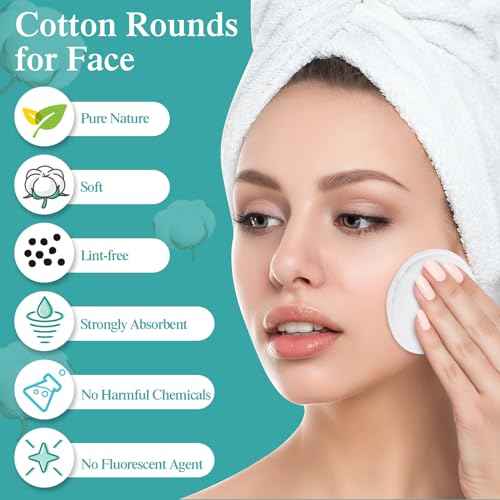 Maxcheck 2000 Pcs Cotton Rounds Bulk Exfoliating Rounds for Face Makeup Remover Cotton Facial Pads for Face Makeup Removal Toner Pads