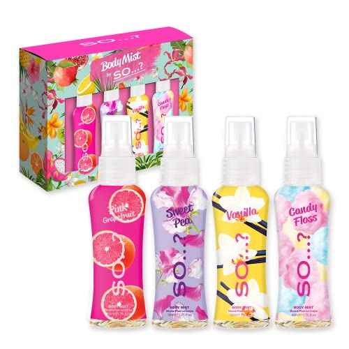 So¡¦? Body Mist Set - Body Spray for Women - Cruelty Free, Vegan Perfumes for Women - 650 to 1000 Sprays - Travel Size Gift Set - 4 pcs