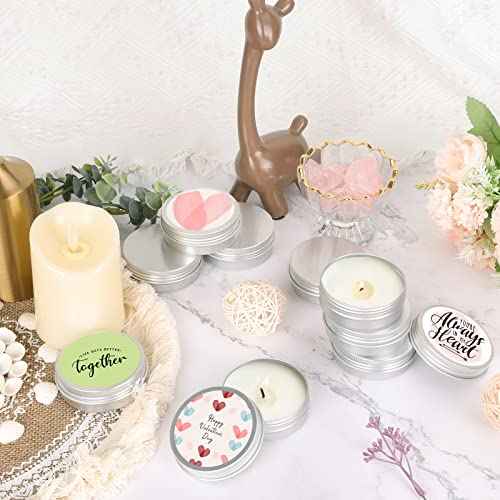 Moretoes 60 Pack Tins, 2Oz Metal Round Tins, Aluminum Tin Cans Containers with Screw Lid for Lotion Bars, Balms, Salve, Spices or Beard Balm