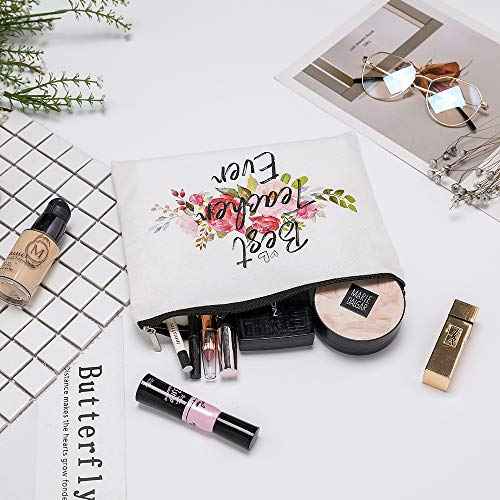 Charmoly Teacher Appreciation Gifts Teacher Gifts Best Teacher Ever Teacher Gifts for Women Teacher Makeup Bag Pouch