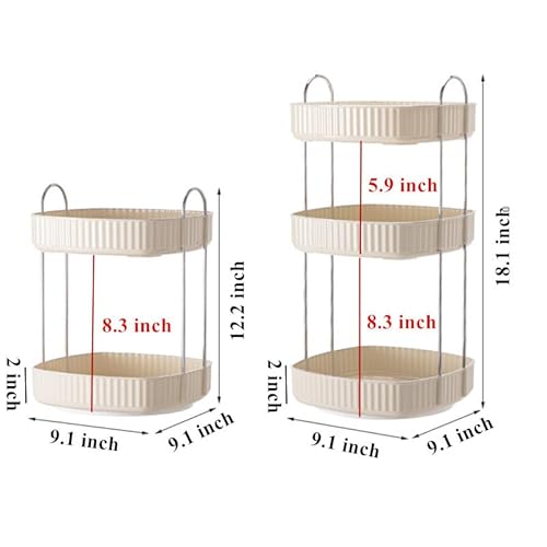 360¡Æ Rotating Makeup Organizer, Spinning Bathroom Organizer Countertop, Large Capacity Cosmetics Skincare Organizer for Bathroom Vanity Dresser Table (Black, 2 Tiers)