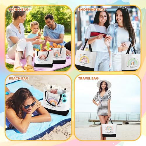 Aliceset 20 Pcs Christmas Christian Bags for Women Include 10 Canvas Tote Bags with 10 Bible Verse Makeup Bag Inspirational Religious Church Gifts for Sunday School