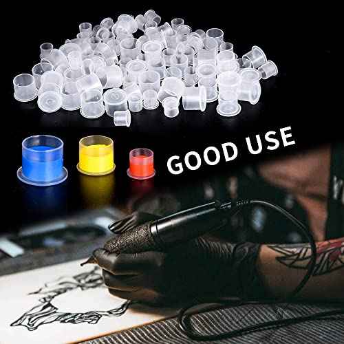 POSEIDON 312Pcs Tattoo Practice Kit - 12Pcs 5.9"x7.8" 3MM Fake Skin & 300Pcs Mixed Tattoo Ink Cups Kit | Realistic Silicone Training Sheets & Stencil Supplies for Beginners/Artists