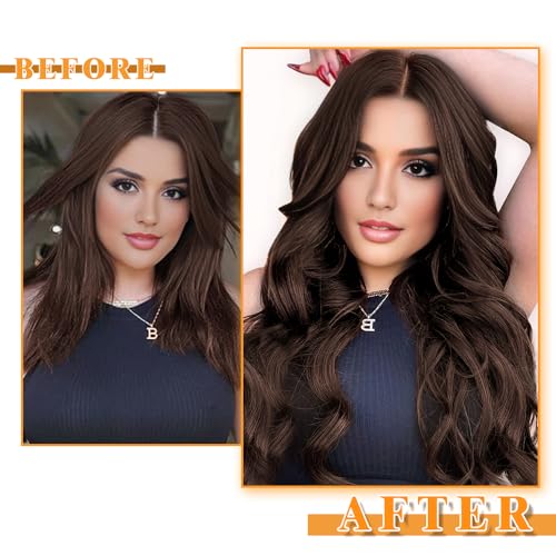 Dark Brown Tape in Hair Extensions Human Hair 18 Inch 40pcs 100% Remy Human Hair for Women Straight Invisible Seamless Tape in Hair Extensions(2#, 18 Inch, 40pcs)