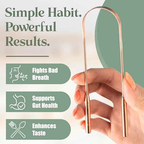 Living Well with Dr. Michelle Copper Tongue Scraper - Premium Metal Tongue Cleaner for Adults & Kids - Eliminate Bad Breath & Enhance Oral Hygiene - Includes Travel Bag