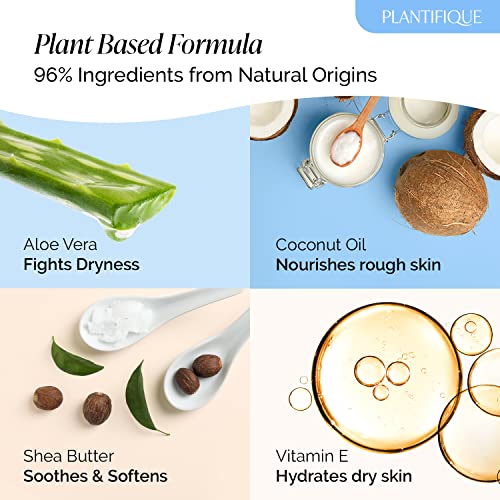 PLANTIFIQUE Korean Foot Mask with Shea Butter 4 Pairs box for Dry & Cracked Feet | Hydrating Socks for Soft Heels | Intense Moisturizing and Repairing Dry Rough Skin | Foot Spa | Happy Feet Mask
