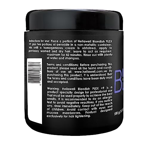 BLONDISH PLEX + 9 | Hair Bleaching Powder | Plex Hair Bleach | Highlights | Hair Lightener | Plex | Lightens more than 9 Tones | 500gr | 17.6oz