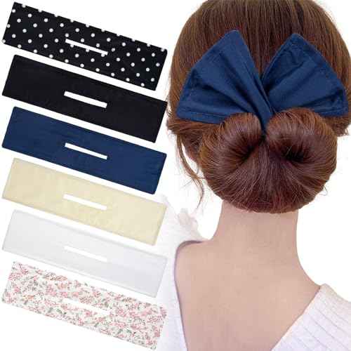 6pcs Bun Makers - Flexible Donut Twister, French Curl Hair Clips and Accessories for Women's Long, Thick or Thin Hair