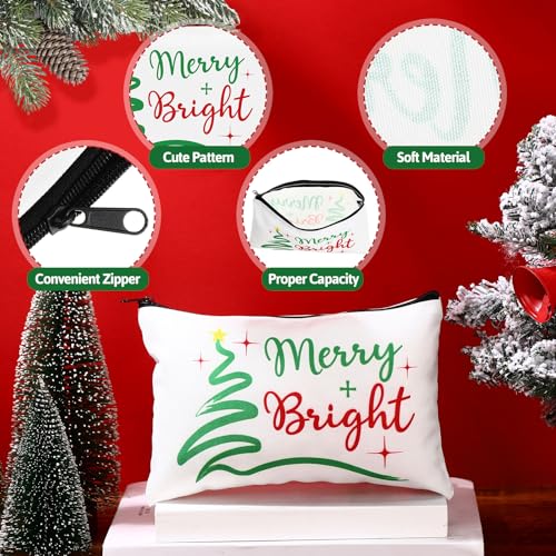 18 Pcs Christmas Gifts Set Merry Xmas Makeup Bags Enamel Mugs Christmas Socks Bulk 2025 Gifts Santa Snowflake Party Favors for Adults Women Coworkers Teacher Xmas Winter Party Supplies Decor