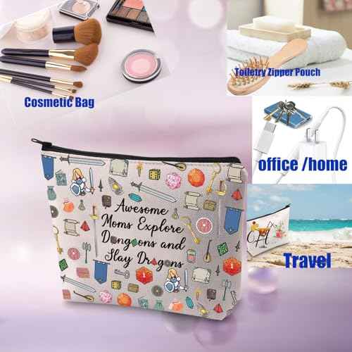 PXTIDY D Mom Makeup Bag D Mom Gift Awesome Moms Explore and Slay Dragon Playing Gamer Gift