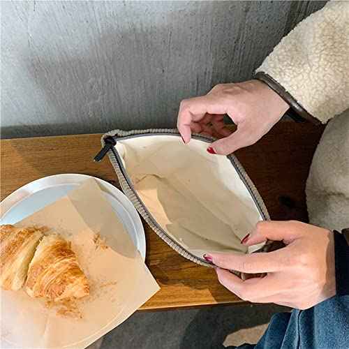 Cosmetic Bags for Women - Corduroy Cosmetic Bag Aesthetic Women Handbags Purses Smile Dots Makeup Organizer Storage Makeup Bag Girls Case Bags (A-Beige)