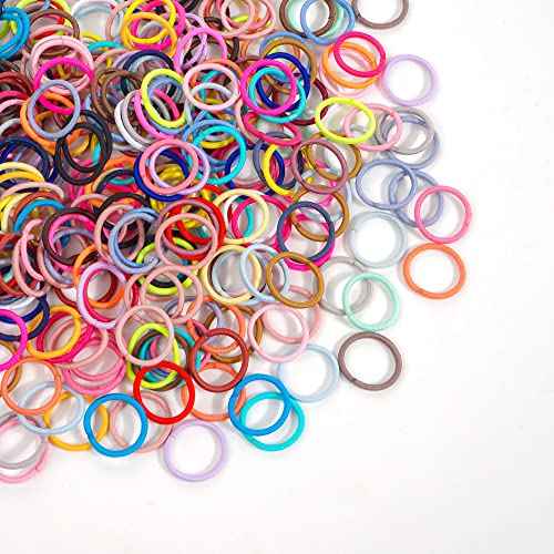 C?LLOT 360PCS Baby Hair Ties, 36 Multicolors Elastic Hair Ties,2cm in Diameter No Crease Finger Rubber Hair Elastics,Small Thin Hair Ponytail Holders Hair Accessories for Baby Girls Toddlers Kids