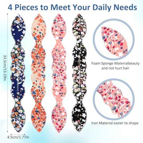 4 Pcs Deft Hair Bun Maker French Twist Rabbit Ear Bun Twister Hair Bun Maker Twist Bun Hair Band Donut Quick Twister Deft Hair Bun Makers for Women & Girls Hair Styling Accessories