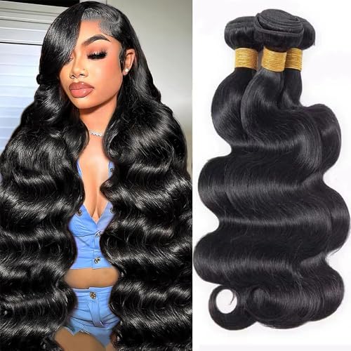 Bundles Human Hair Body Wave 18 20 22 Inch 12A Quick Weave Human Hair Bundles Natural Black Hair Extensions
