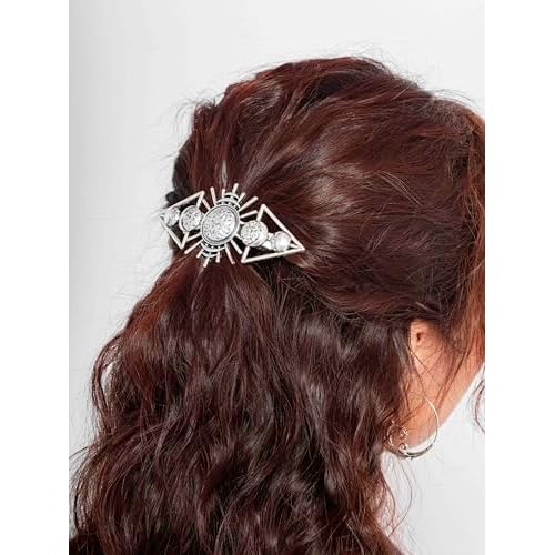 HAQUIL Vintage Sun Moon Phase Hairclip Viking Hair Barrette, Vintage Metal French Hairpins, Viking Celtic Knot Hair Accessory, Ultra Light Hair Barrettes for Women Jewelry