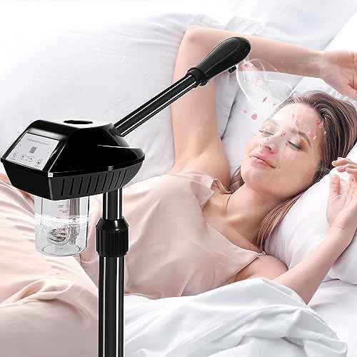 Professional Face Steamer on Wheels,Ozone Face Steamer for Deep Facial Cleansing