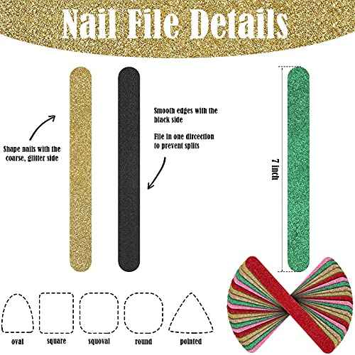 20 Pieces Glitter Nail File Colorful Nail Boards Nail Buffer Double Sided Emery Boards Fingernails Toenails Manicure Files Manicure Care Pedicure Tools for Women Girls (Bright Color)