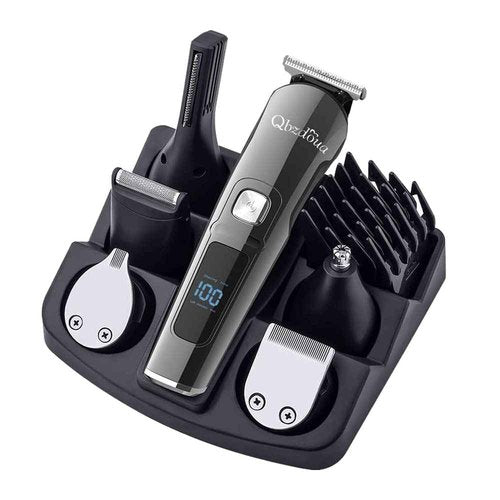 QBZDOUA Mens Hair Clipper Beard Trimmer Cordless Mens Grooming Kit Trimmer for Beard Head Face and Body Waterproof IPX7 LED Power Display