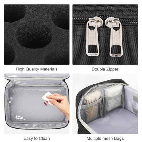 Tattoo Travel Case Holds 54 Bottles (30ml/1fl.oz) & Tattoo Supplies and Equipment, Large Travel Carring Case Double-Layer Organizer Shoulder Bag for Large Tattoo Stencil Printer