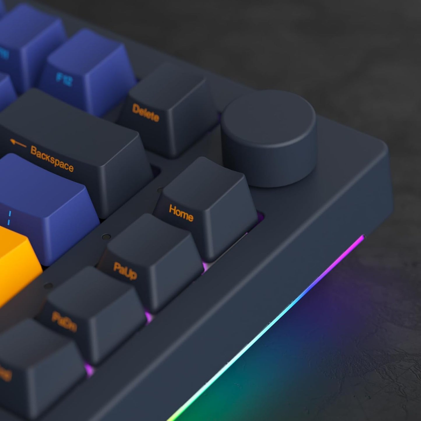 Akko 5075B Plus Mechanical Keyboard 75% Percent RGB Hot-swappable Creamy Keyboard with Knob, Black & Silver Theme with PBT Double Shot ASA Profile Keycaps V3 Creamy Yellow Pro Switch