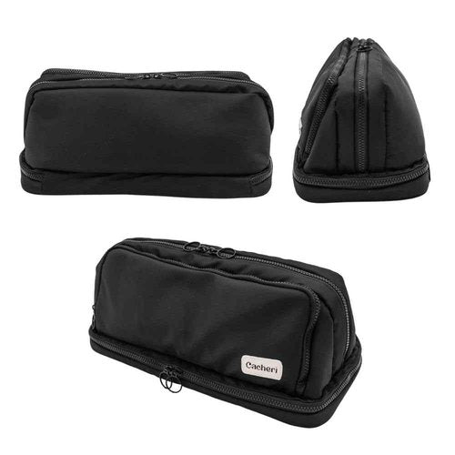 Cacheri All in One Travel Toiletry Bag, Makeup Bag with Jewelry Compartment and Heat-Resistant Pocket for Hair Tools