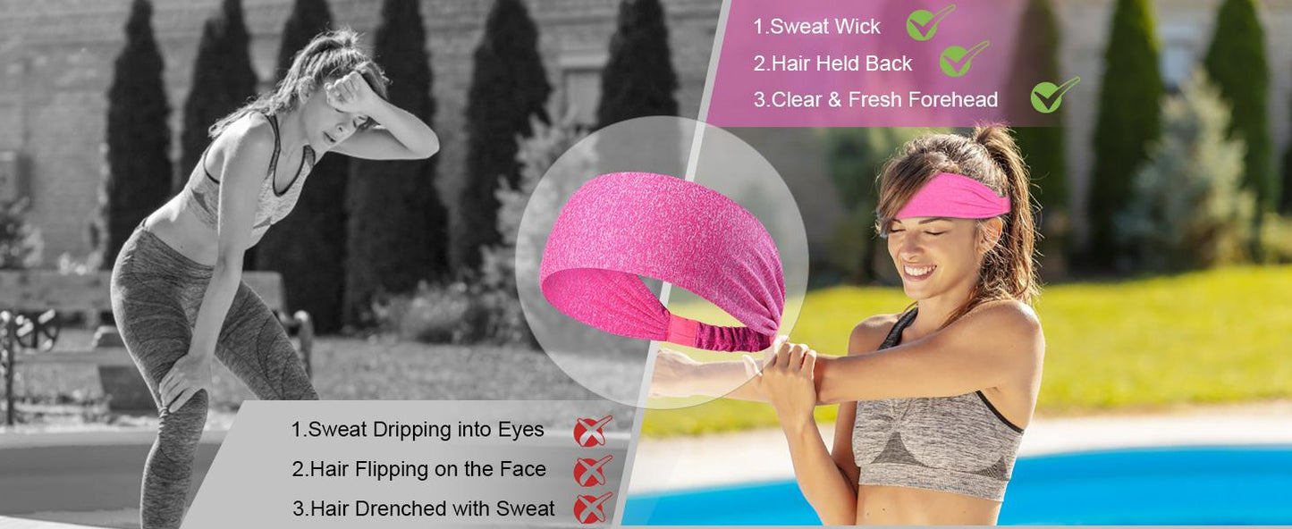 5-Piece Non-Slip Workout Headbands for Fitness & Yoga