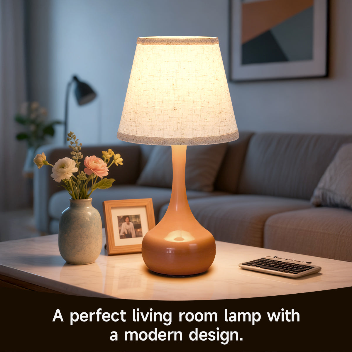 Dimmable Touch Table Lamp Set - Pink Bedside Lamps with LED Bulbs