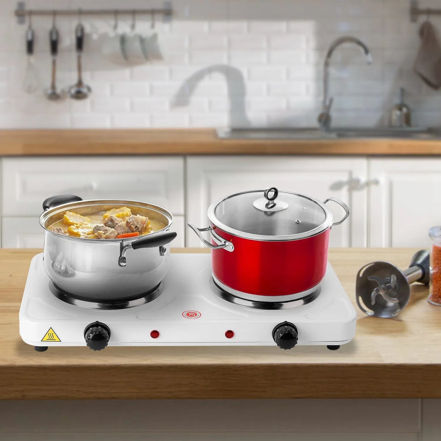 2000W Double Electric Burner - Portable Countertop Hot Plate
