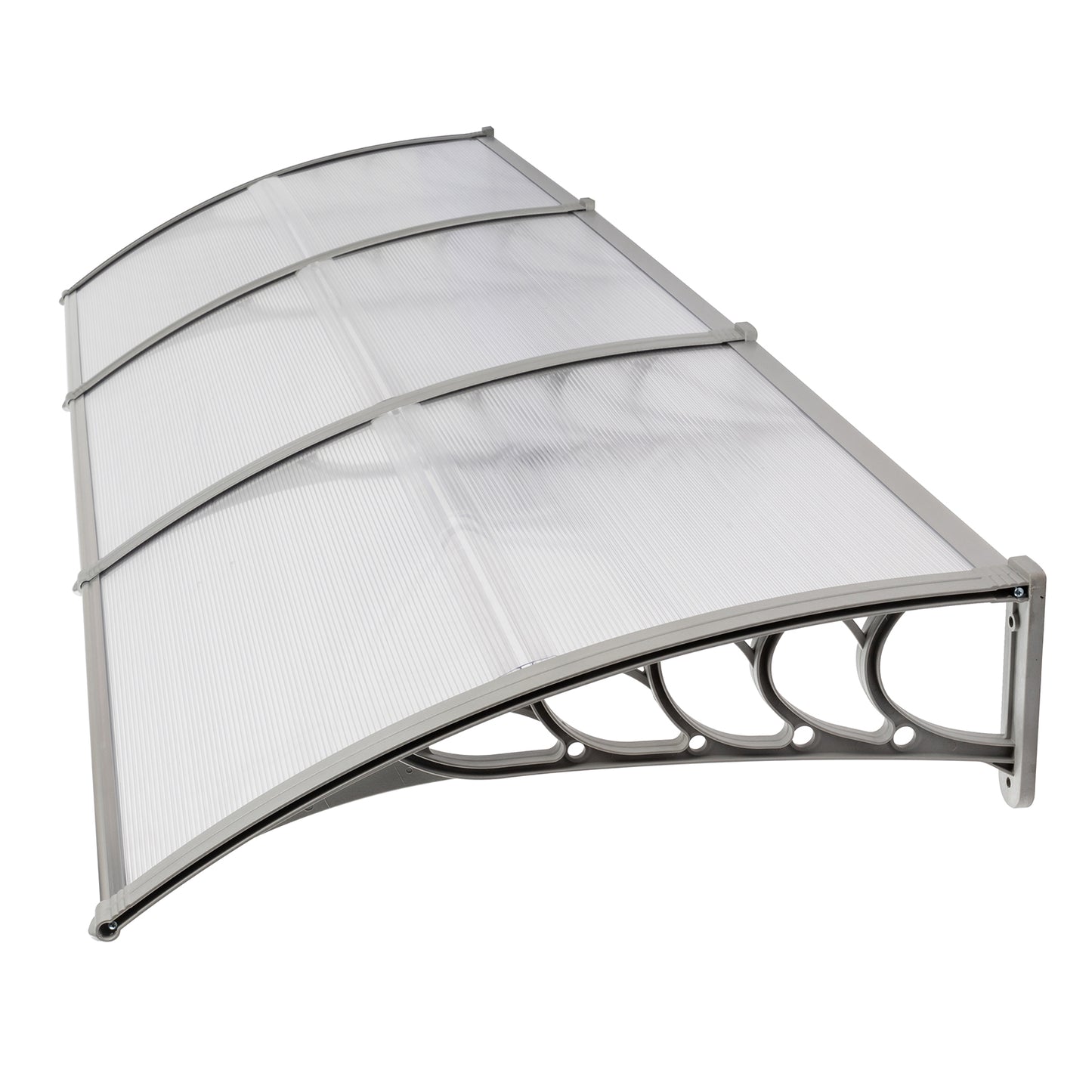 Outdoor Window Awning Canopy 120x38 Inch Polycarbonate Cover Sun Rain Snow Protection Grey
