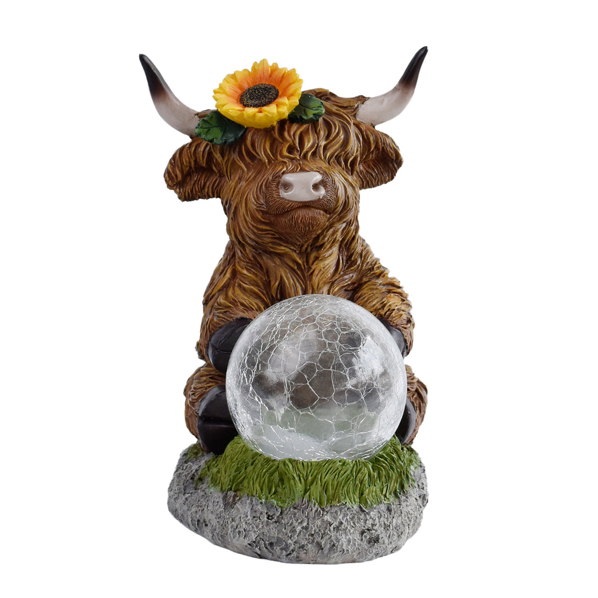 Highland Cattle Solar Garden Lamp Outdoor Decorative Light Yard Ornament