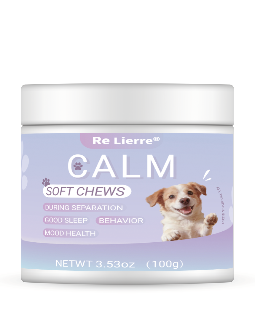 Dog Calming Soft Chews - Relaxing Supplement for All Breeds, 40 Servings