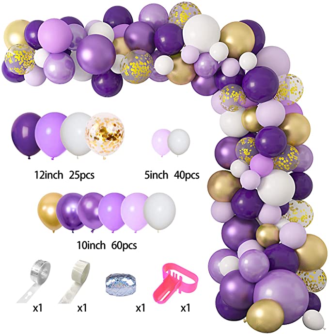 Purple Balloon Arch Decoration Set for Parties and Events