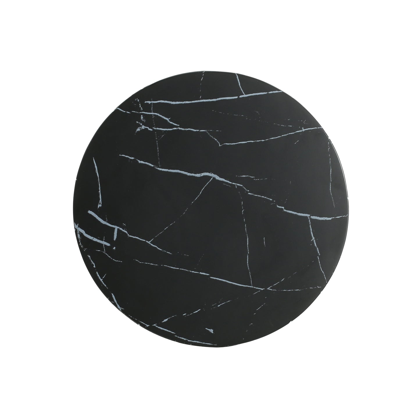 Outdoor Concrete Black Marble Effect Side Table - 16"