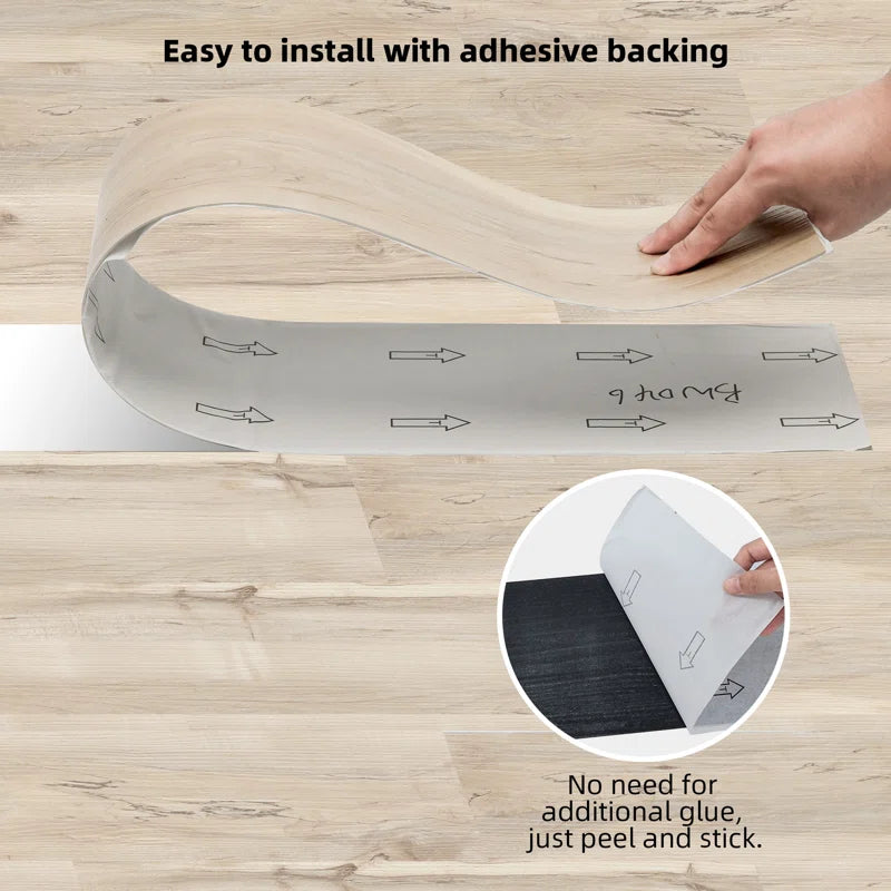 Self-Adhesive Vinyl Tile Flooring - Wood Grain, 30 Tiles