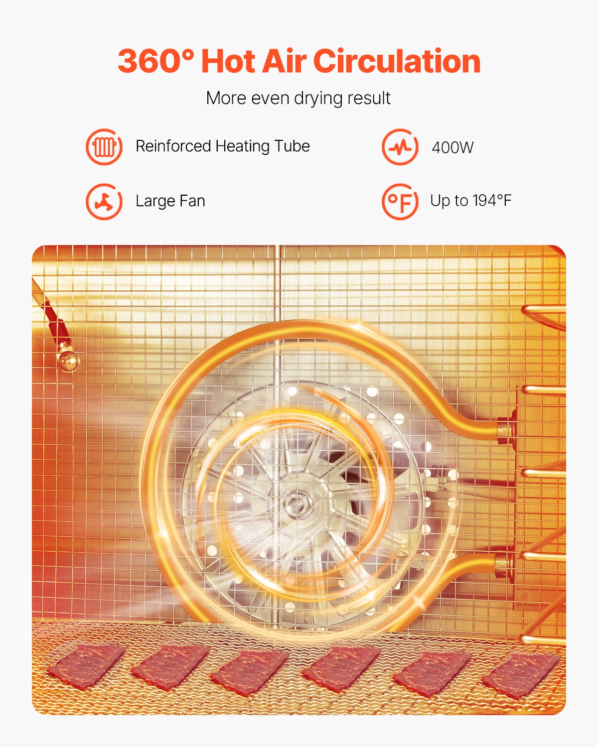 8-Tray Stainless Steel Food Dehydrator Machine 400W Jerky & Fruit Dryer