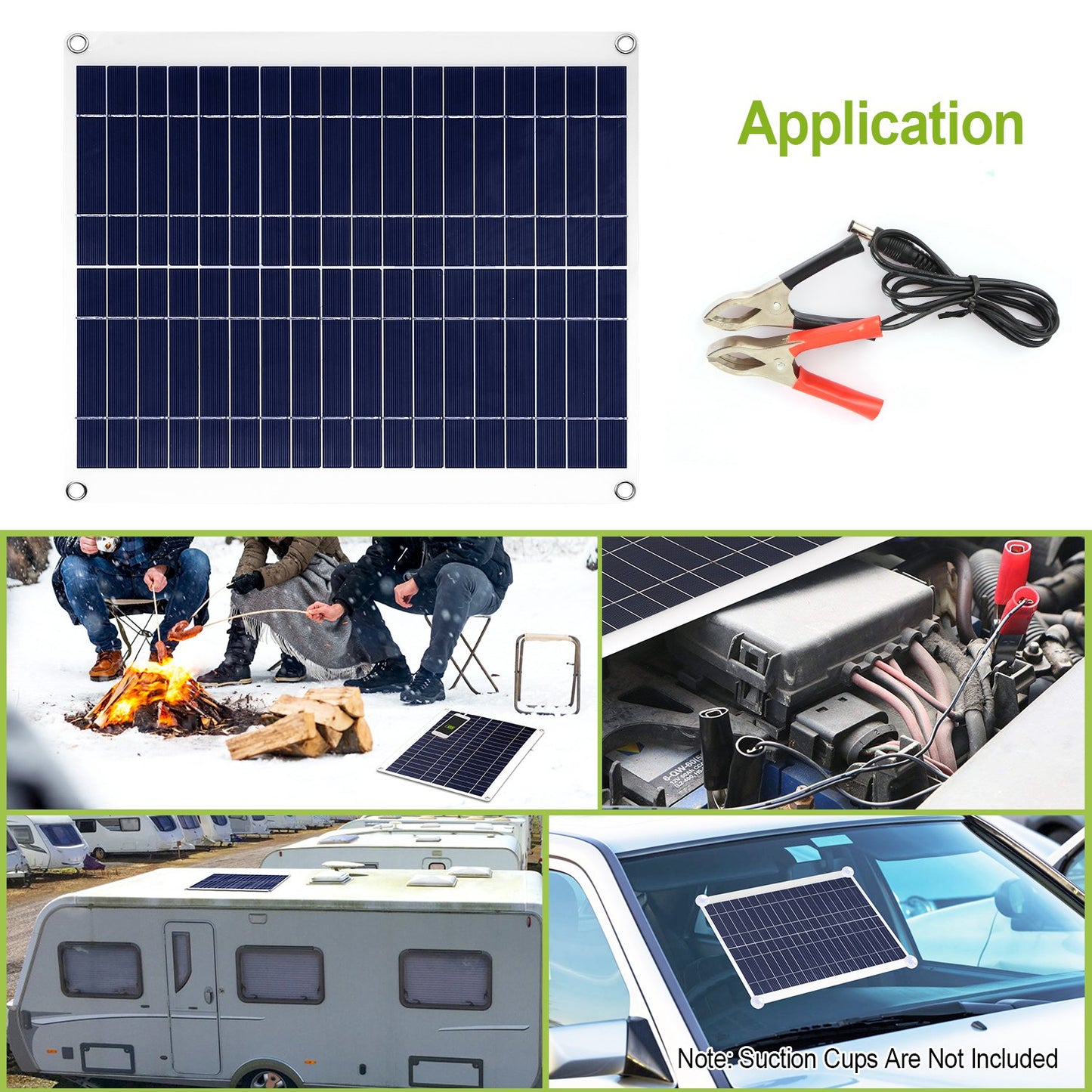 12V 25W Outdoor Solar Panel Battery Charger with Dual USB Ports