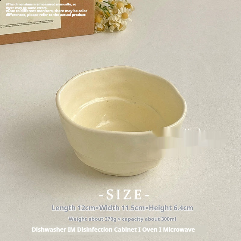 Candy Color Ceramic Rice Bowl - Irregular Modern Dinnerware for Adults
