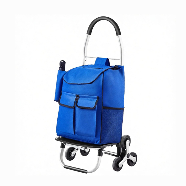36L Folding Stair Climber Cart with 6 Wheels for Groceries & Laundry