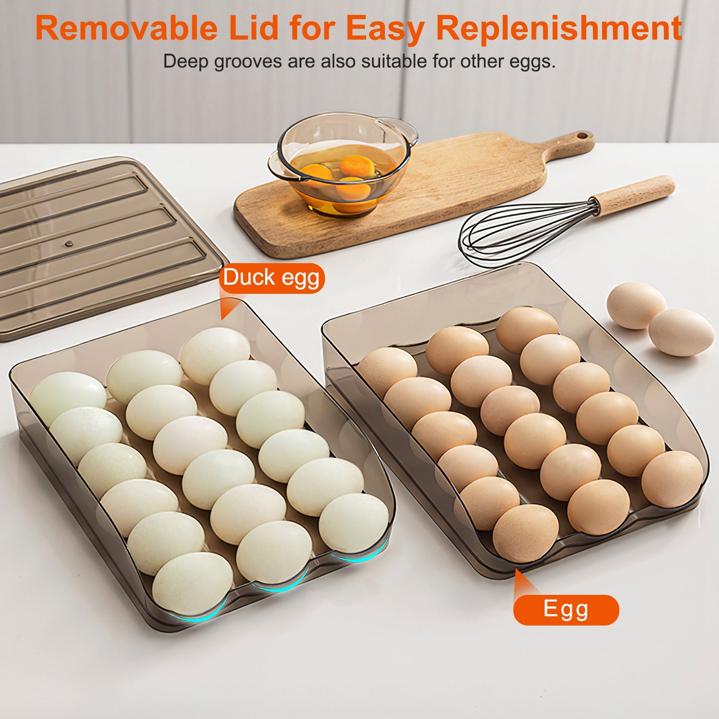 Egg Container Holder For Refrigerator Double Layer Storage Box With